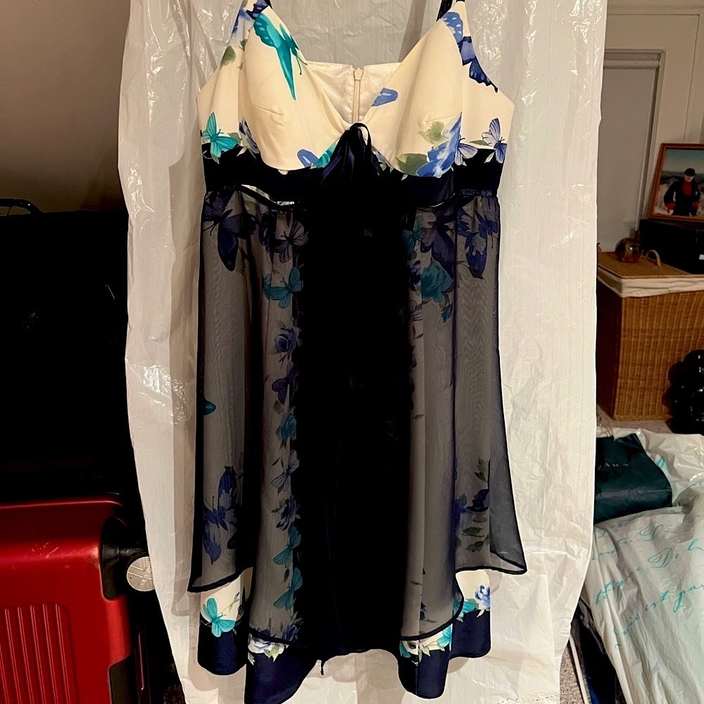 Party dress with flowers and butterflies